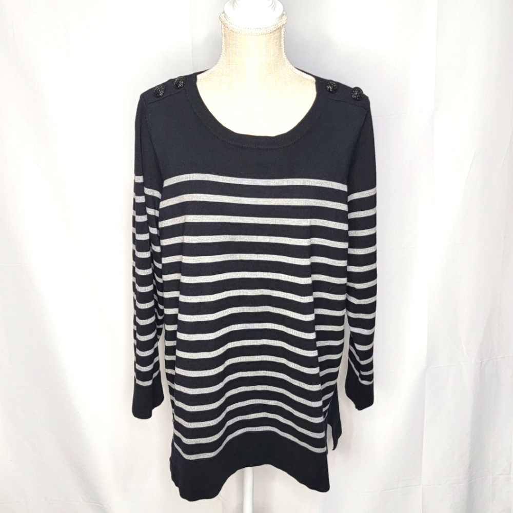 Joan Vass New York Striped  Sweater‎ Size 0X. #233